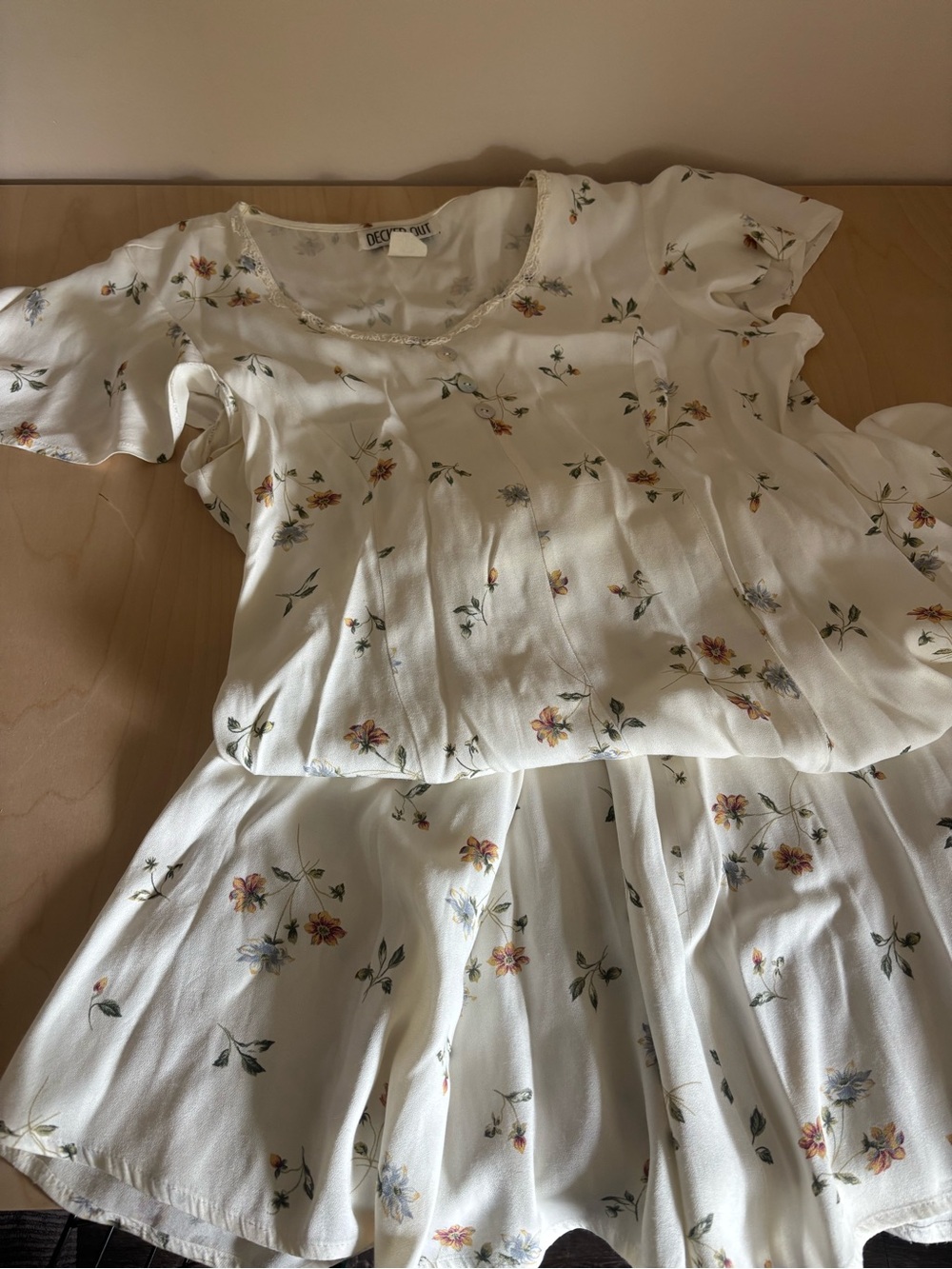 Ladies White Floral Dress